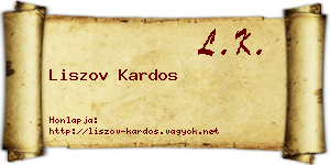 Liszov Kardos névjegykártya